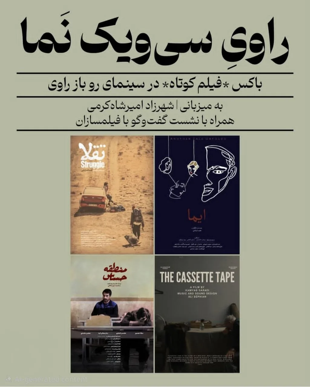 باکس فیلم کوتاه راوی سی و یک نما در سینمای روباز